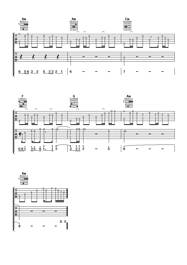 九百九十九朵玫瑰吉他谱第(3)页