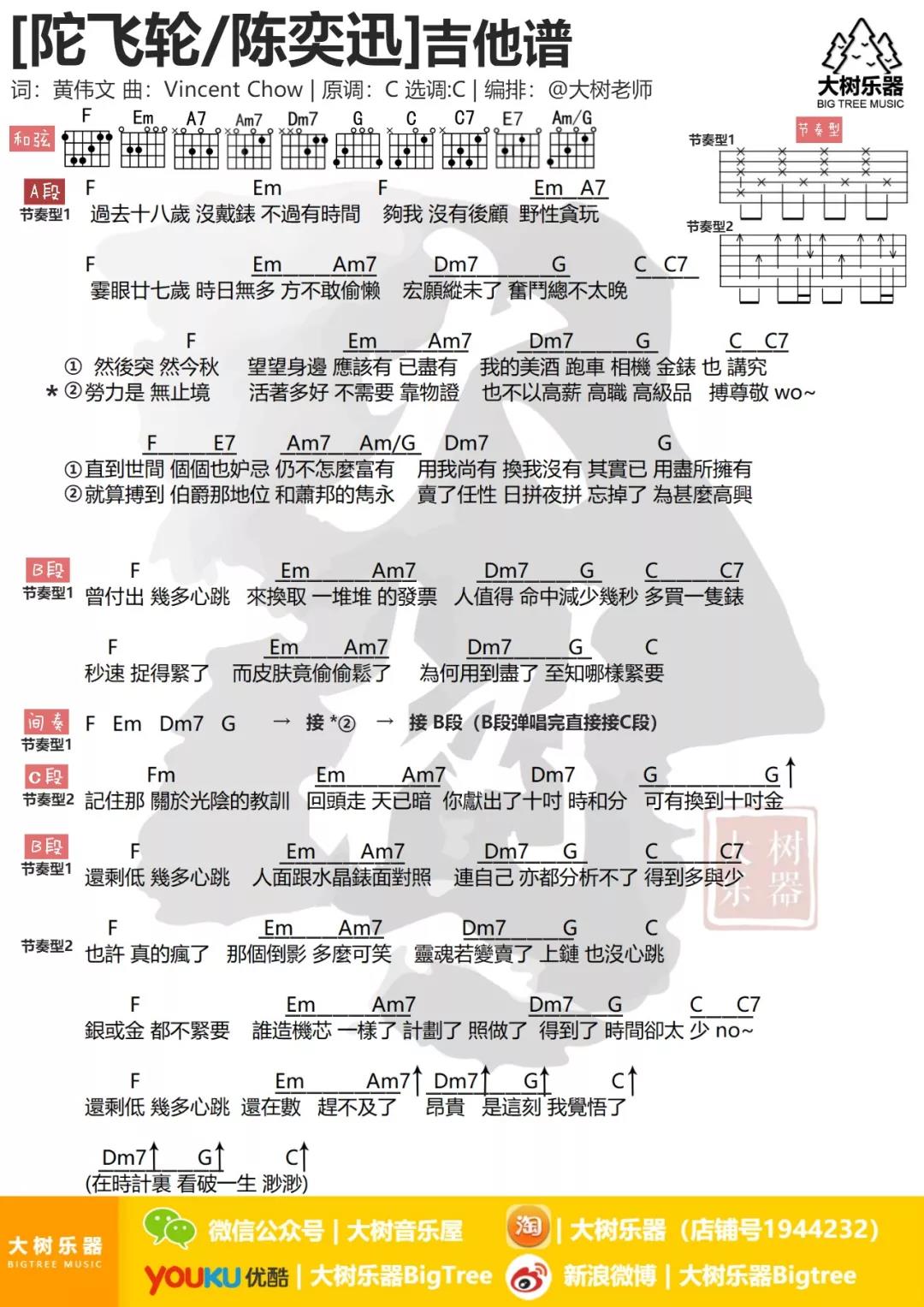 大树音乐屋陀飞轮吉他谱