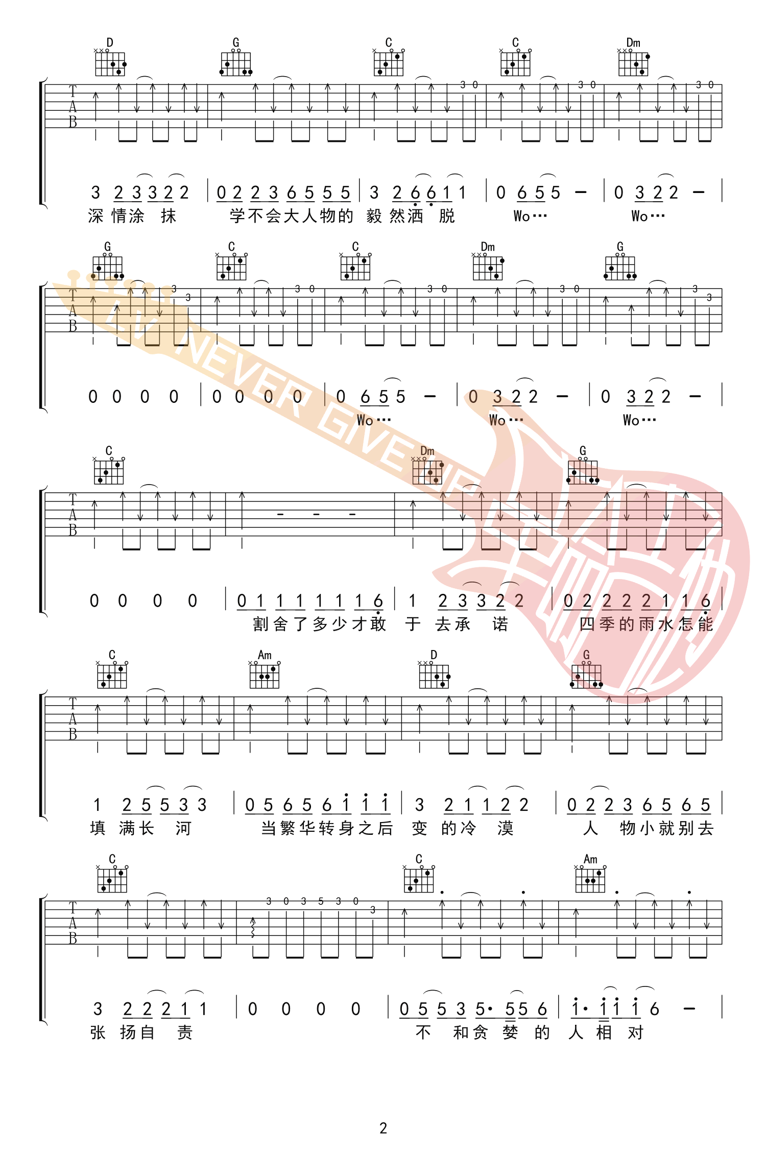 小人物吉他谱第(2)页