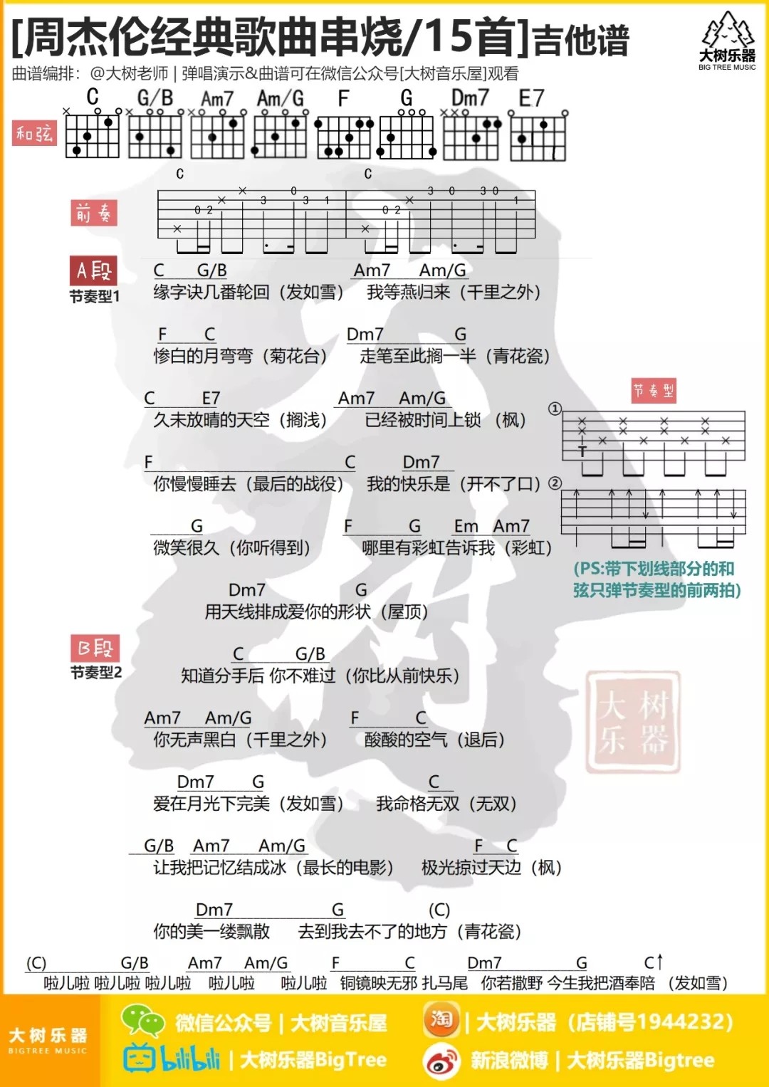 15首经典歌曲串烧-吉他弹唱演示