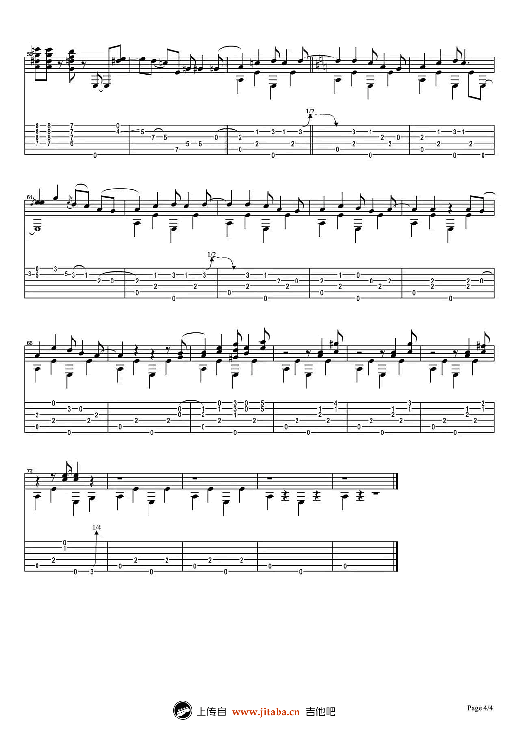 WindyAndWarm指弹吉他谱第(4)页