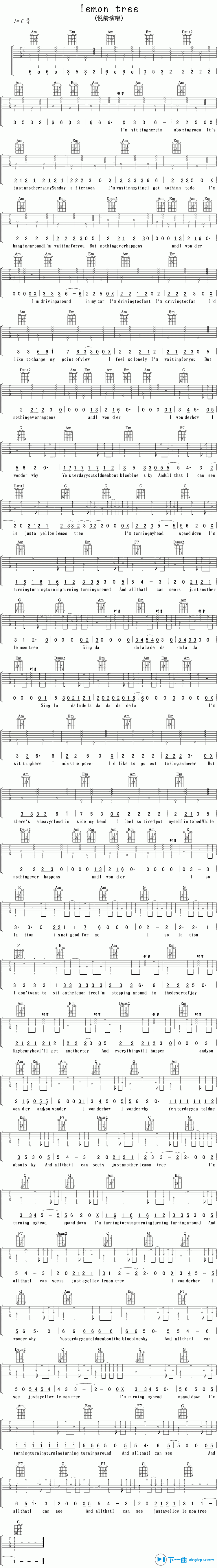 lemontree吉他谱