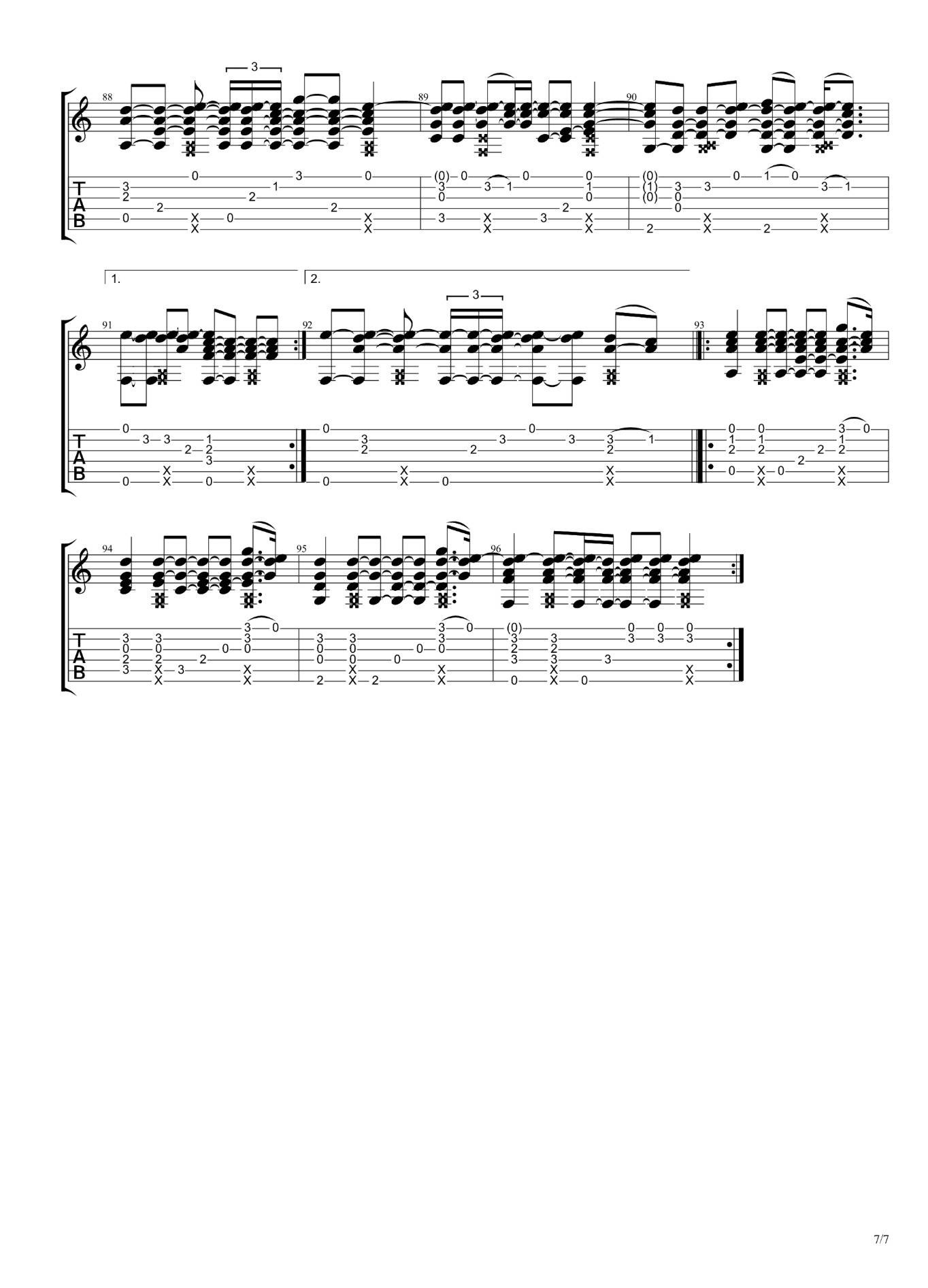 countingstars指弹吉他谱第(7)页