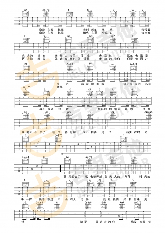 只要有想见的人，就不是孤身一个人吉他谱第(2)页