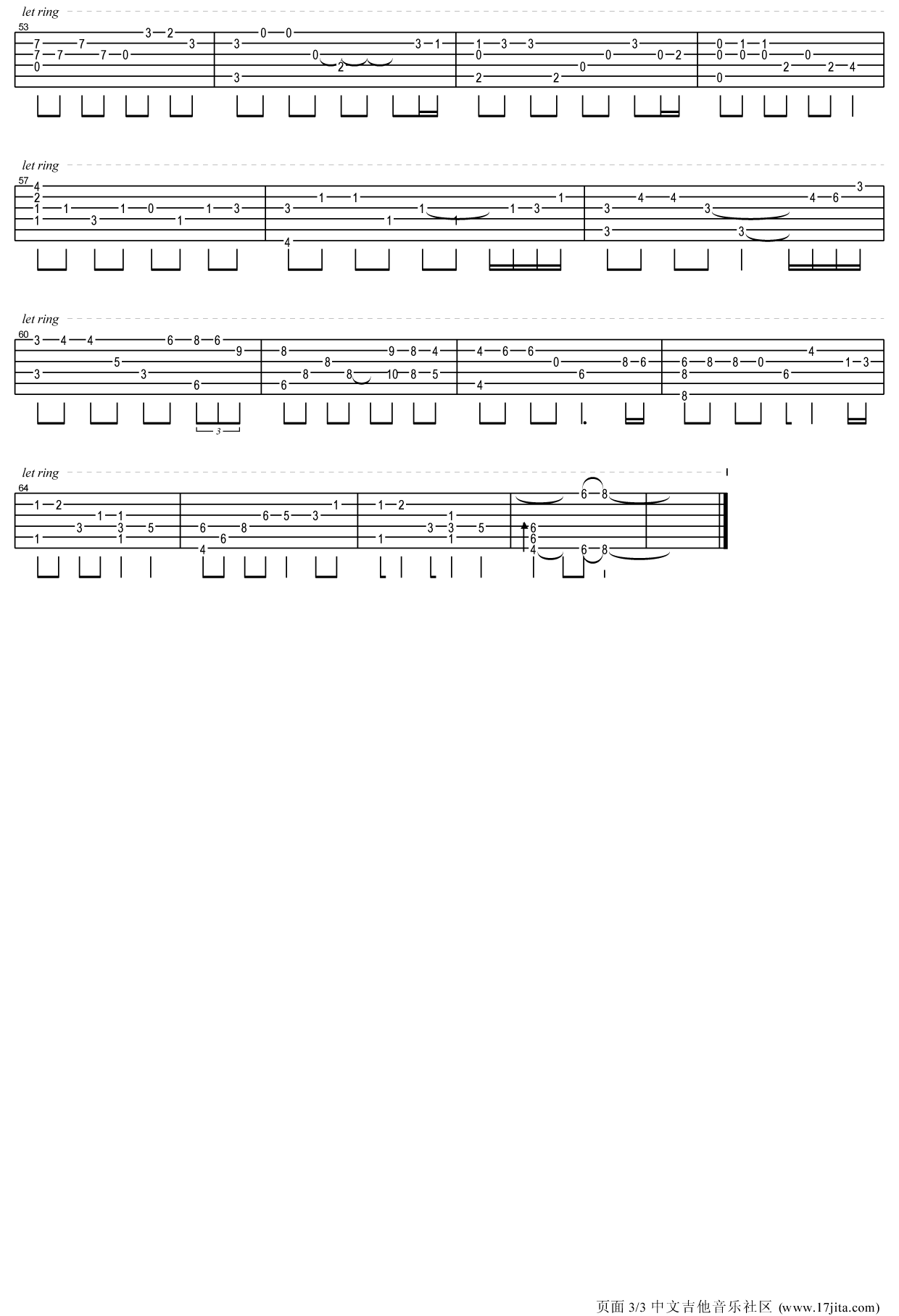 雨的印记吉他谱第(3)页