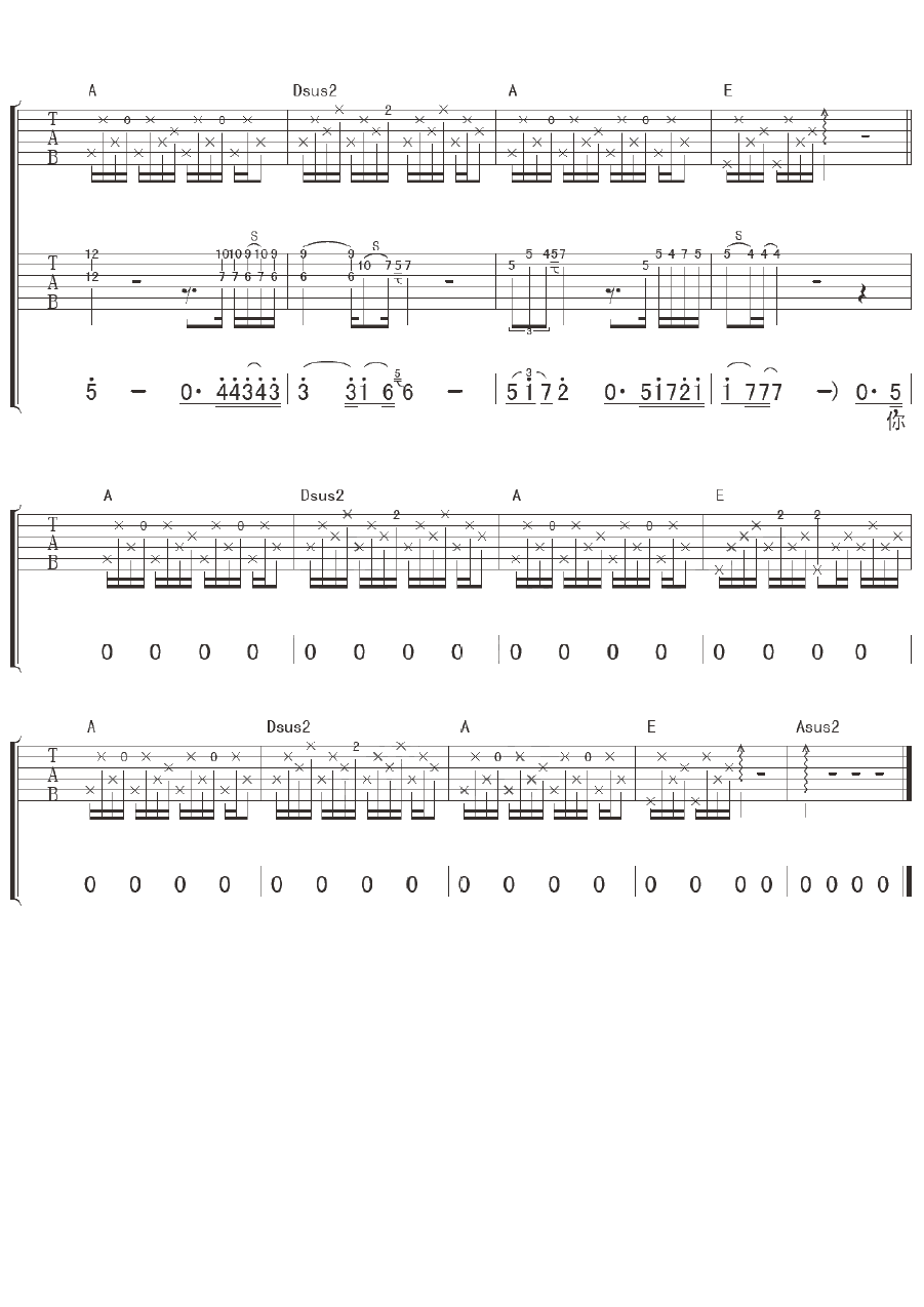 花祭吉他谱A调版第(3)页
