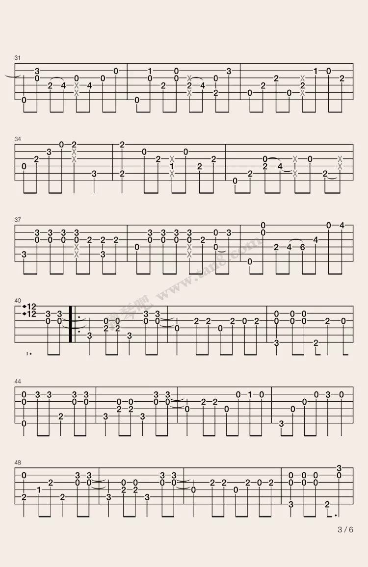 Thetruththatyouleave指弹吉他谱教学第三部分第(3)页