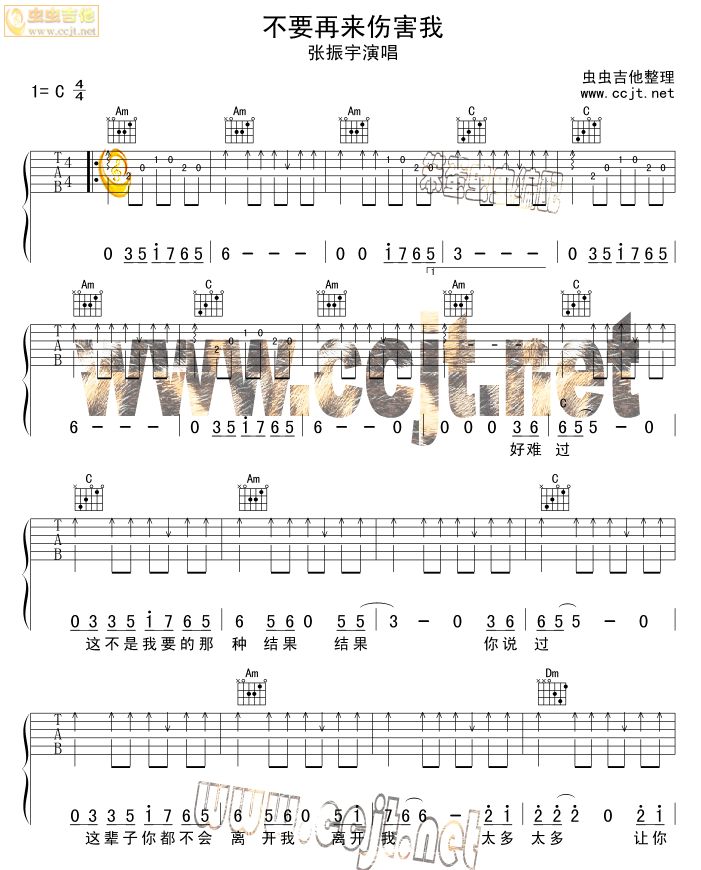 不要再来伤害我吉他谱第(1)页