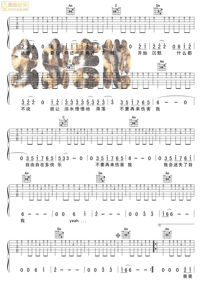 不要再来伤害我吉他谱第(2)页