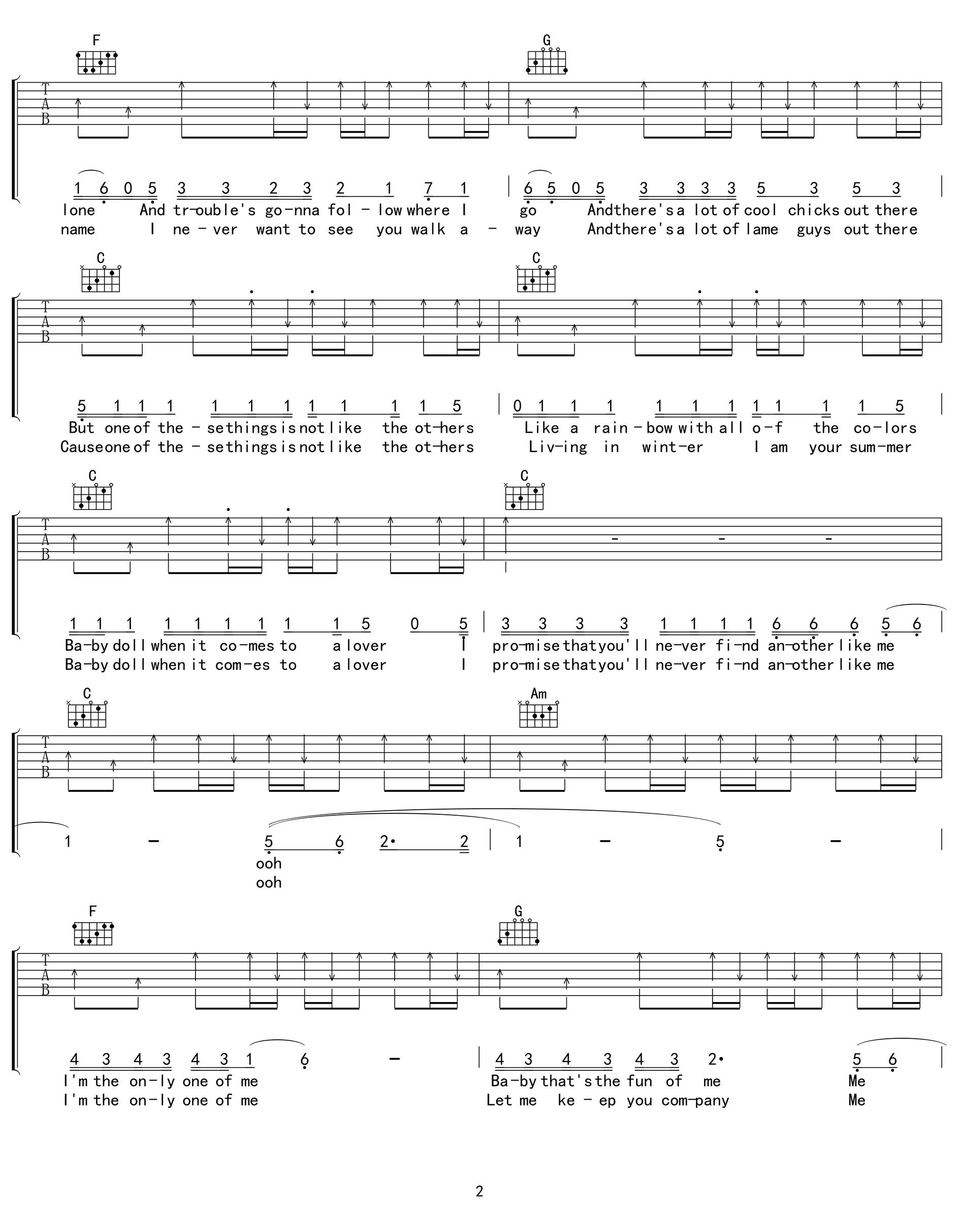 ME吉他谱C调第(2)页