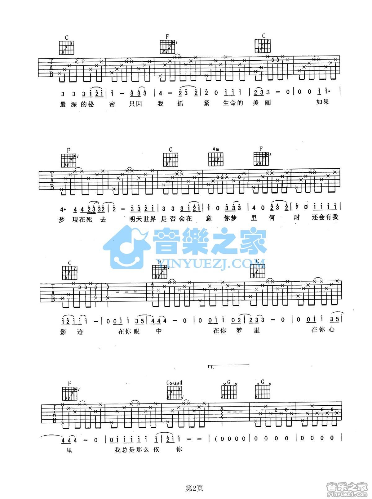 如果我现在吉他谱G调双吉他版第(2)页