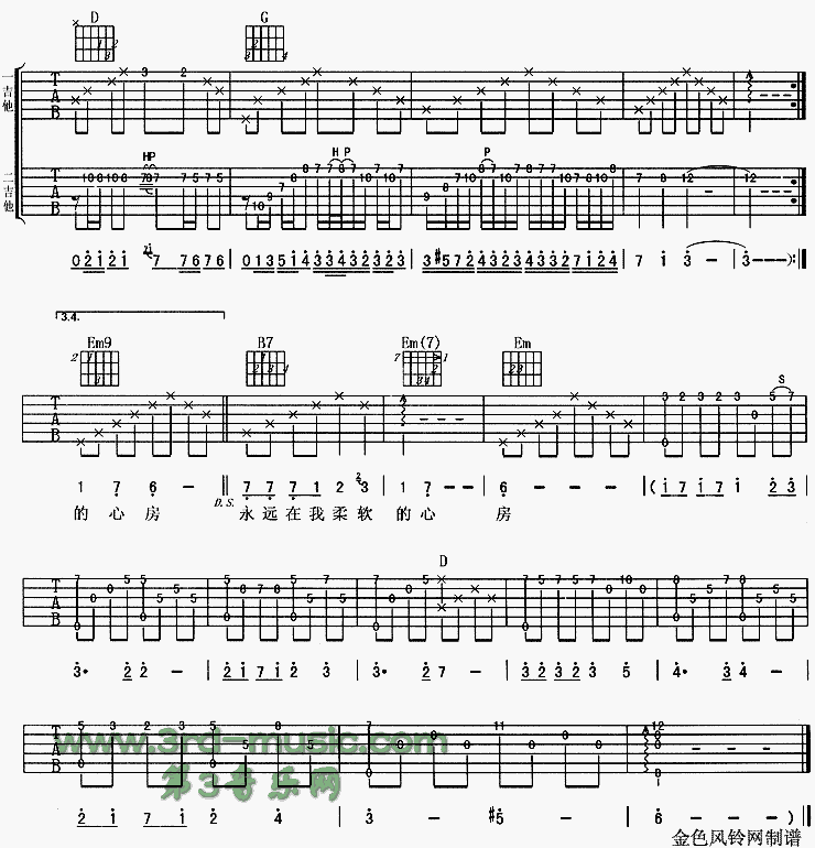 轻舞飞扬吉他谱G调第(3)页