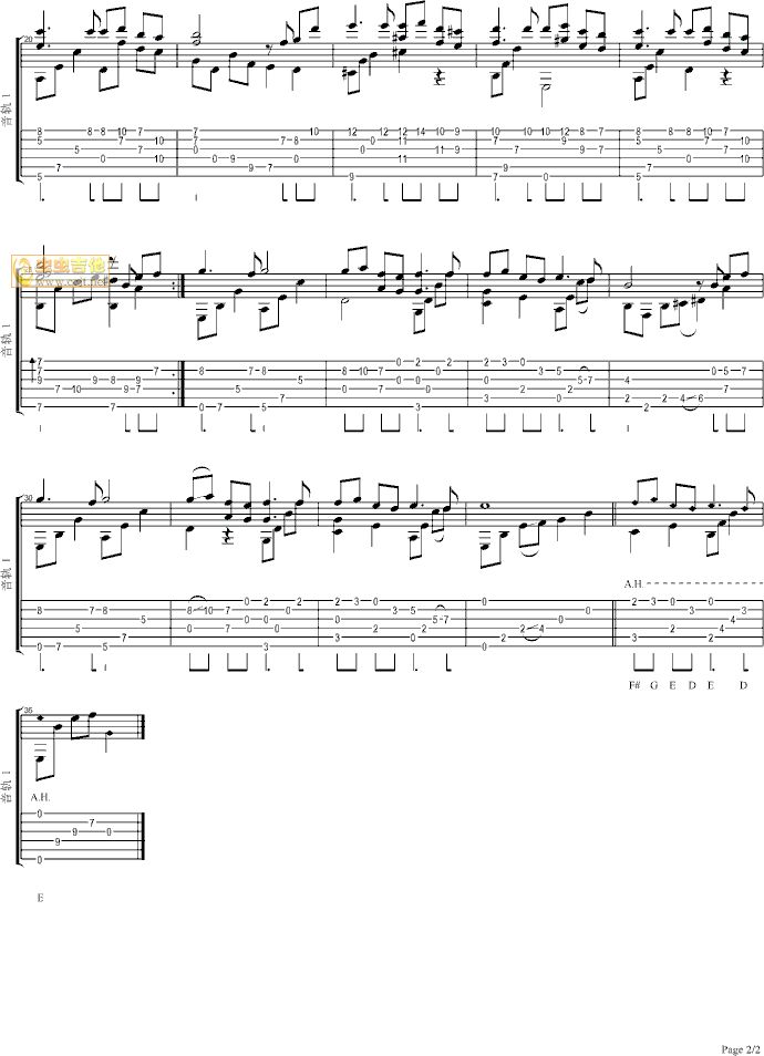 神秘园之歌吉他谱进阶版第(2)页