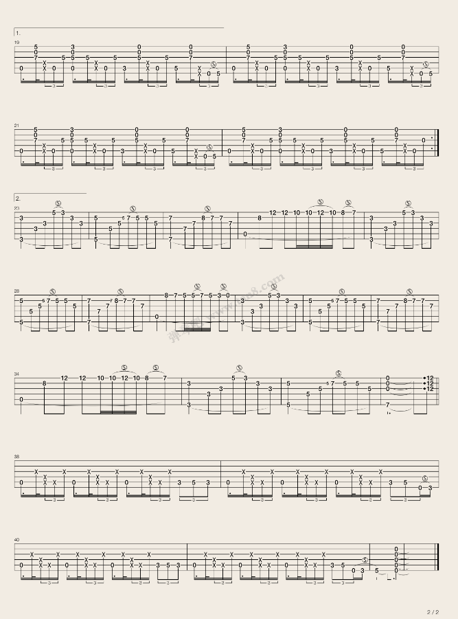 风指弹吉他六线谱第(2)页