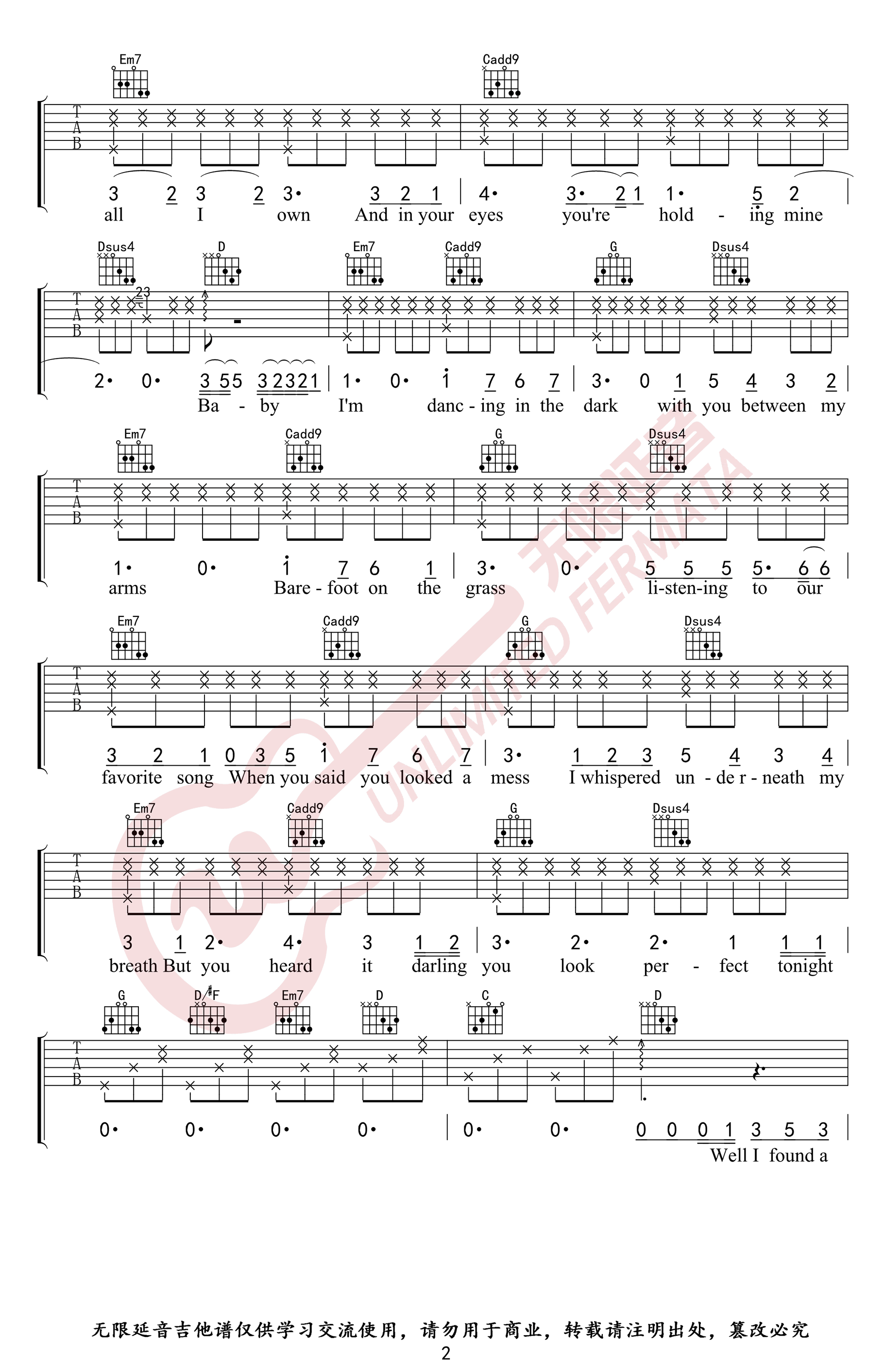 Perfect吉他谱G调第(2)页