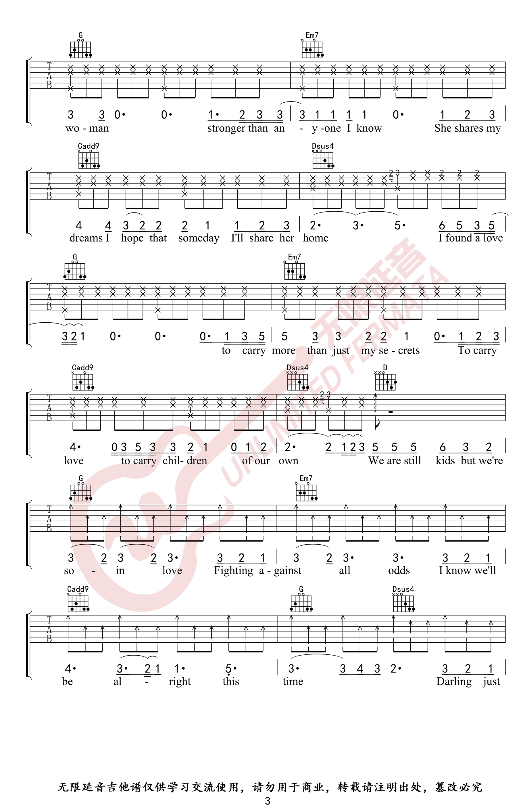 Perfect吉他谱G调第(3)页