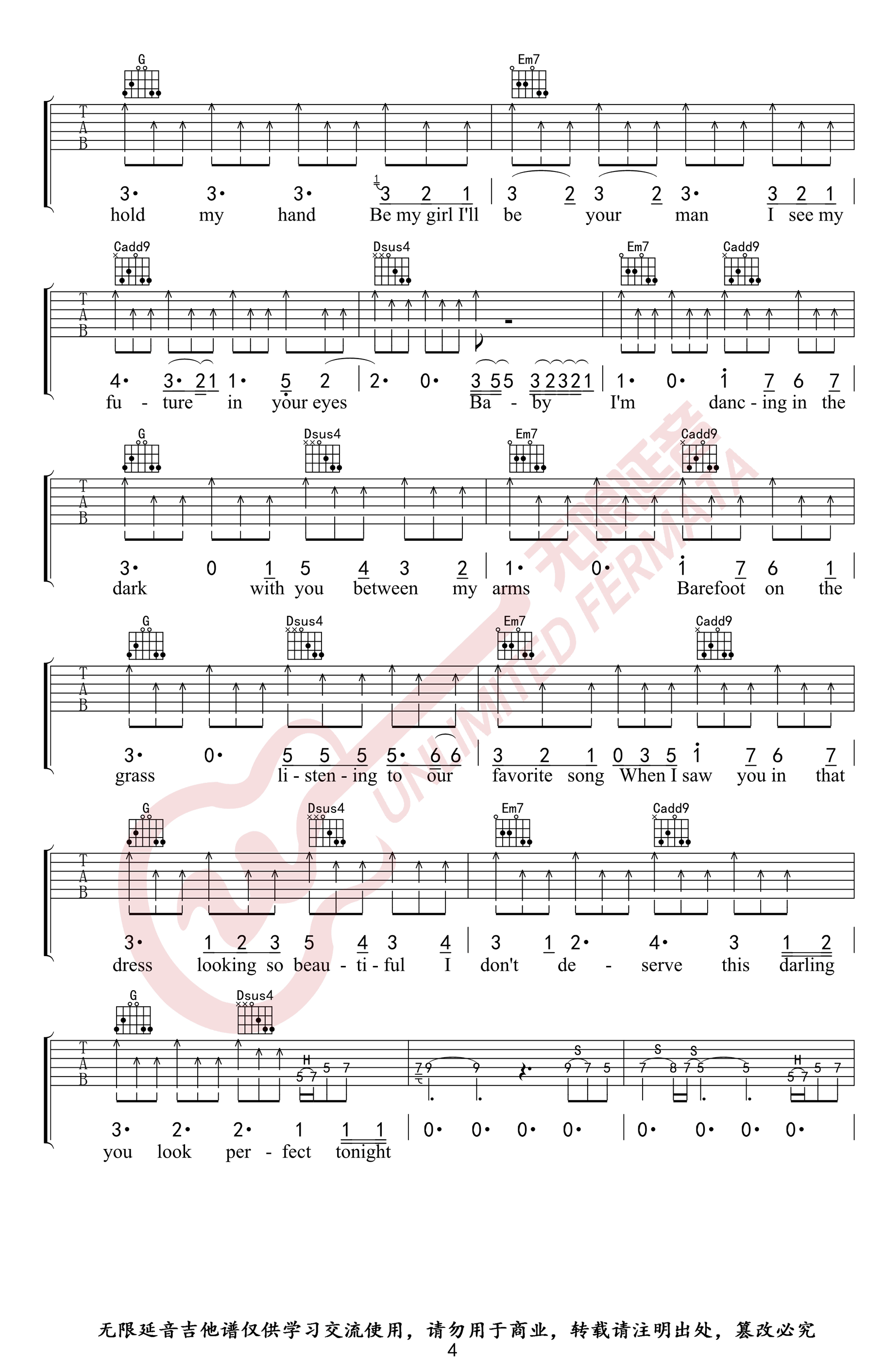 Perfect吉他谱G调第(4)页