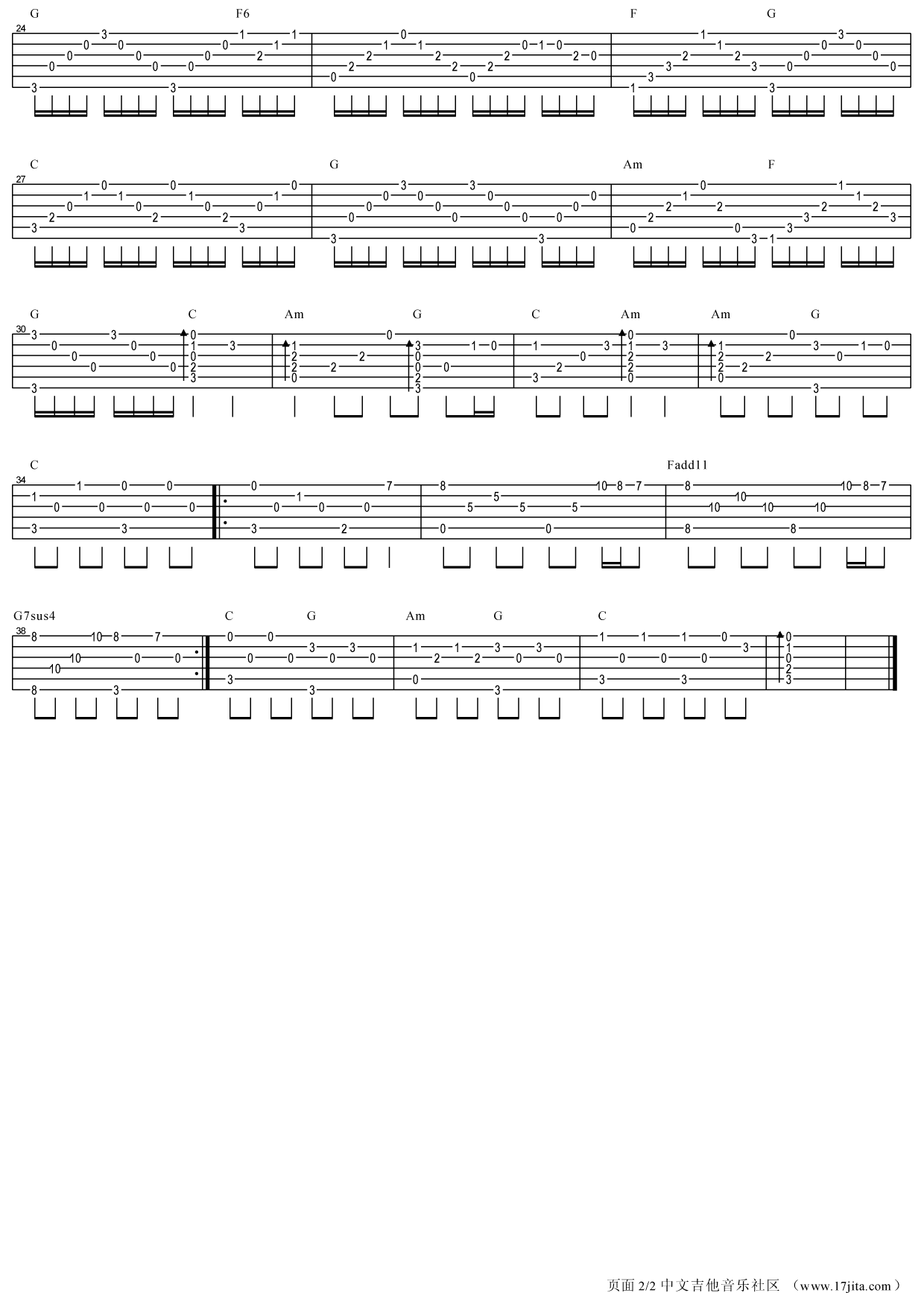 endlessrain吉他谱第(2)页
