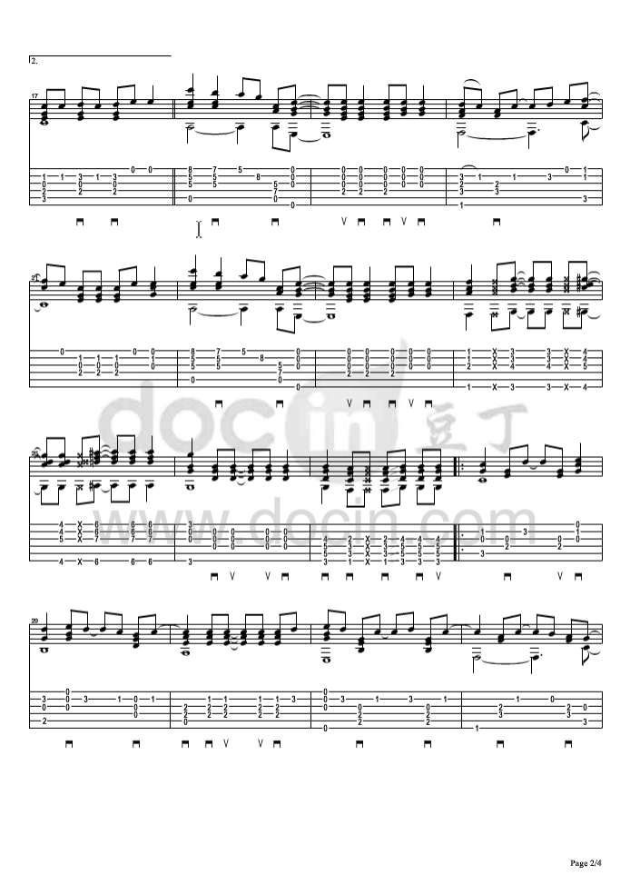 数码宝贝吉他指弹谱第(2)页