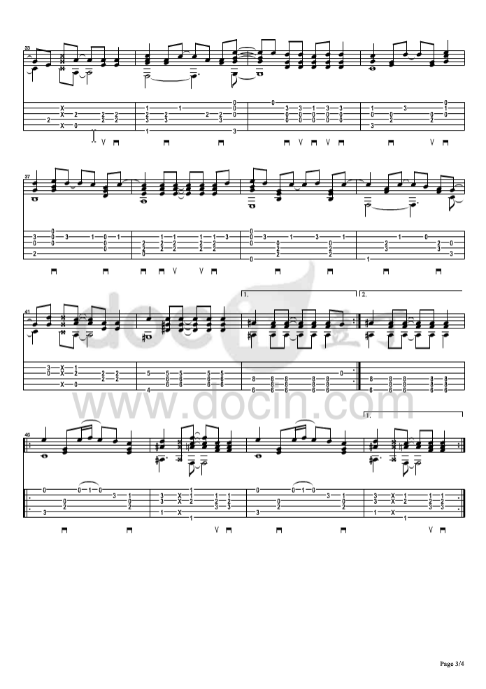 数码宝贝吉他指弹谱第(3)页