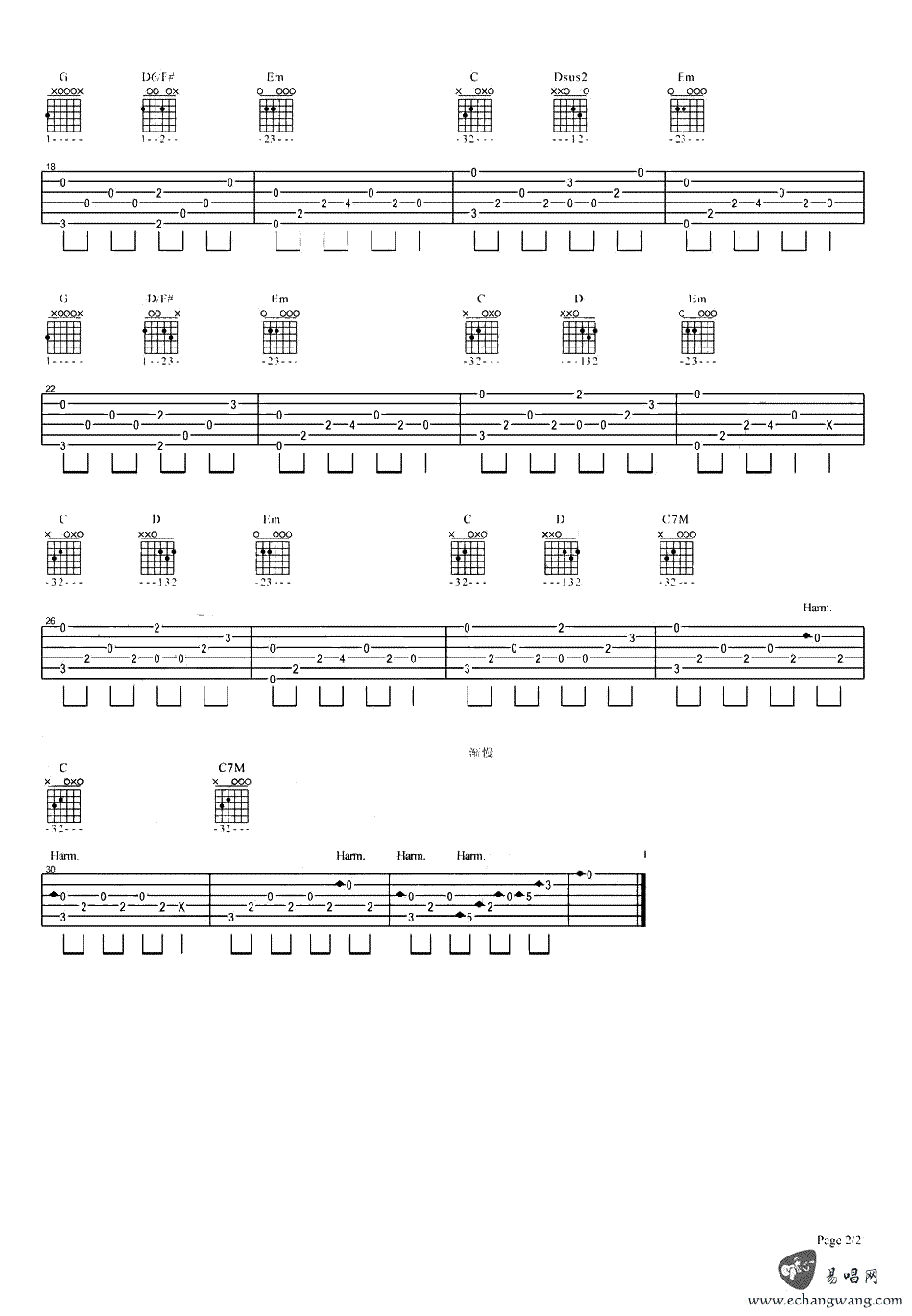 alone吉他指弹谱火影忍者插曲第(2)页