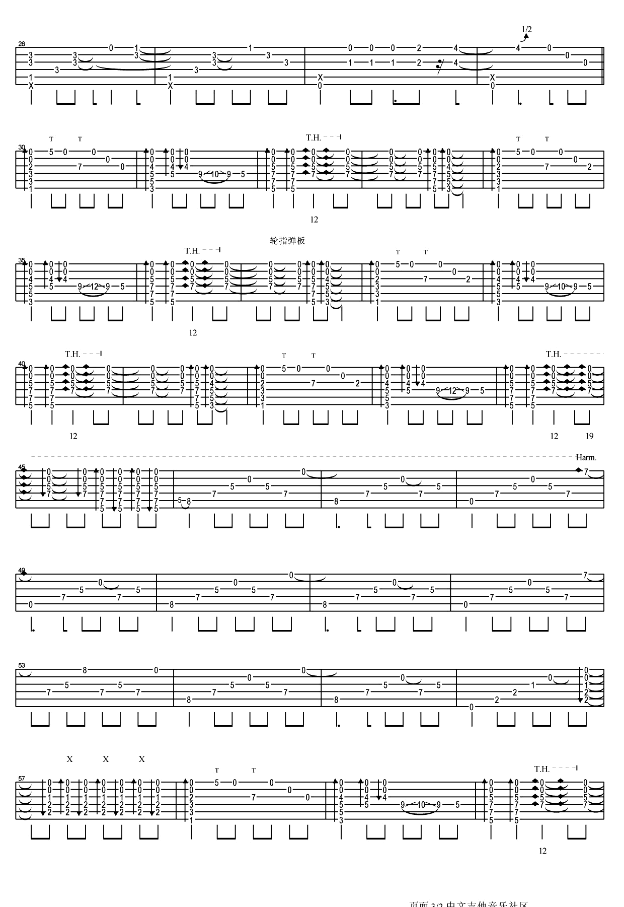 Sunflower指弹吉他谱第(2)页