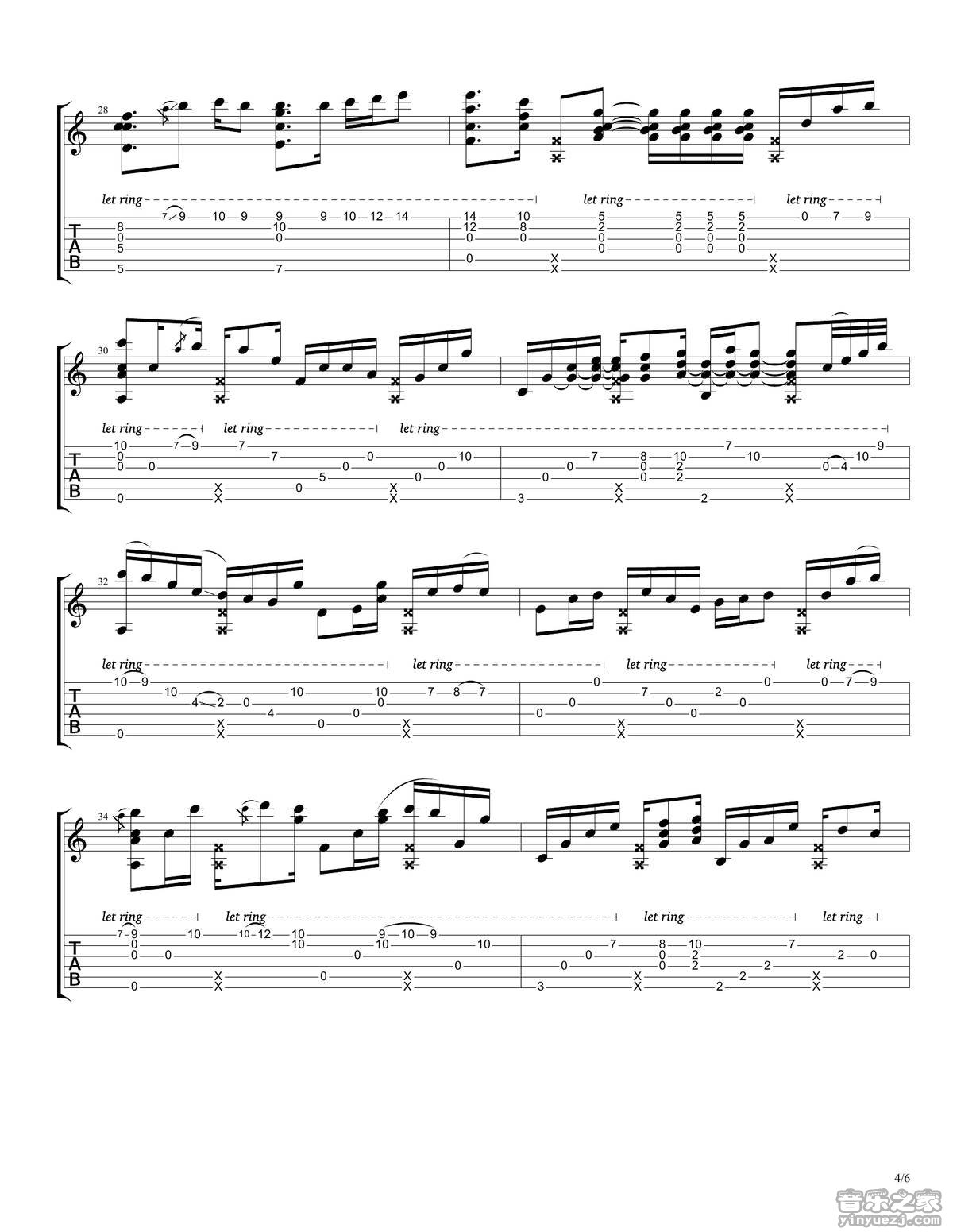 rylynn吉他指弹谱第(4)页