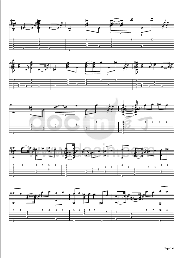 PorUnaCabeza-一步之遥吉他指弹谱第(3)页
