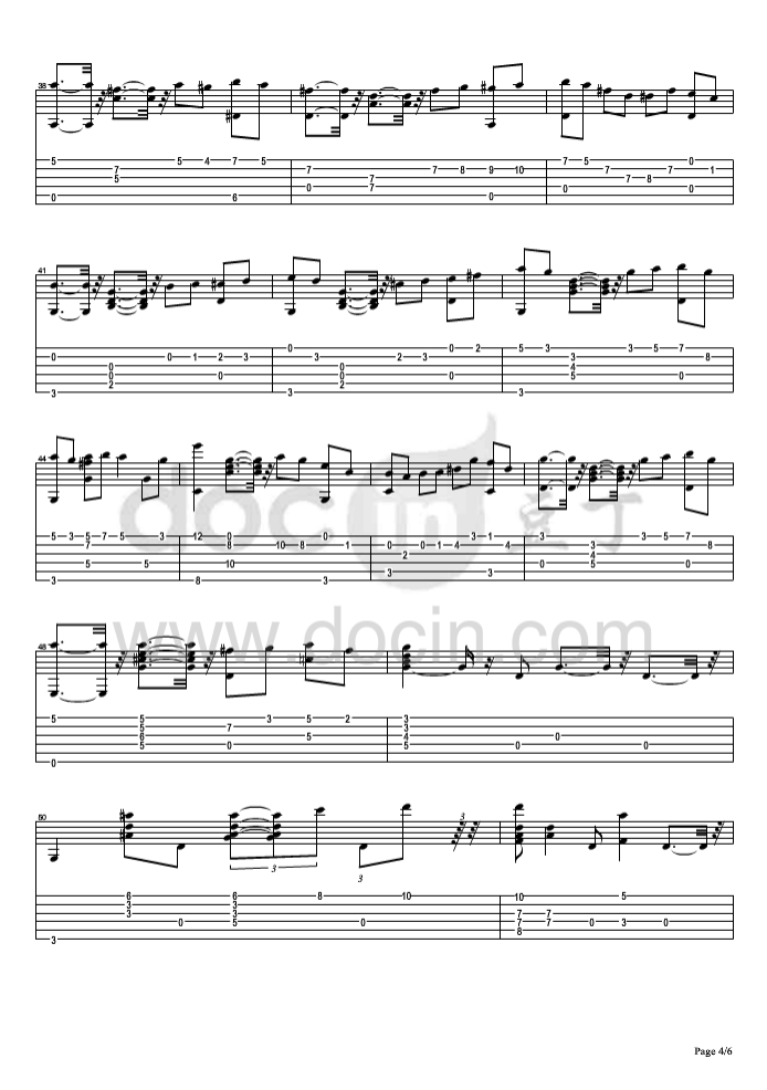 PorUnaCabeza-一步之遥吉他指弹谱第(4)页