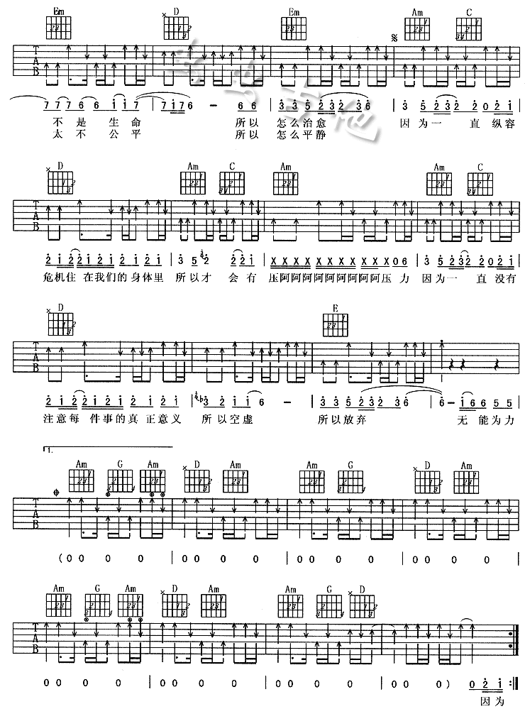 无能为力吉他谱第(2)页