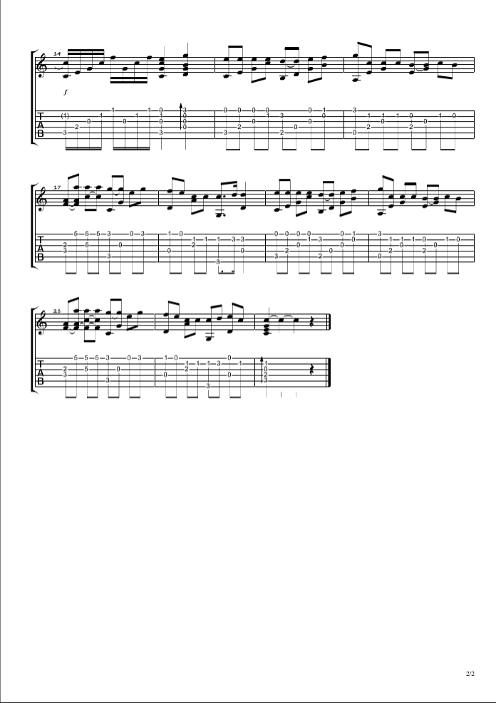 我很想爱他吉他指弹谱第(2)页