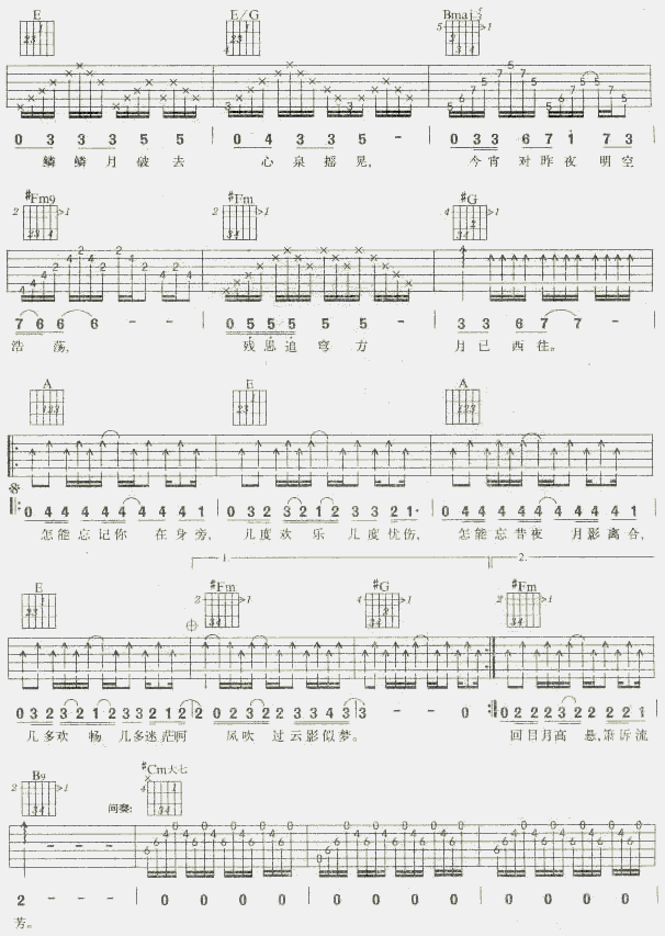 月梦吉他谱第(2)页