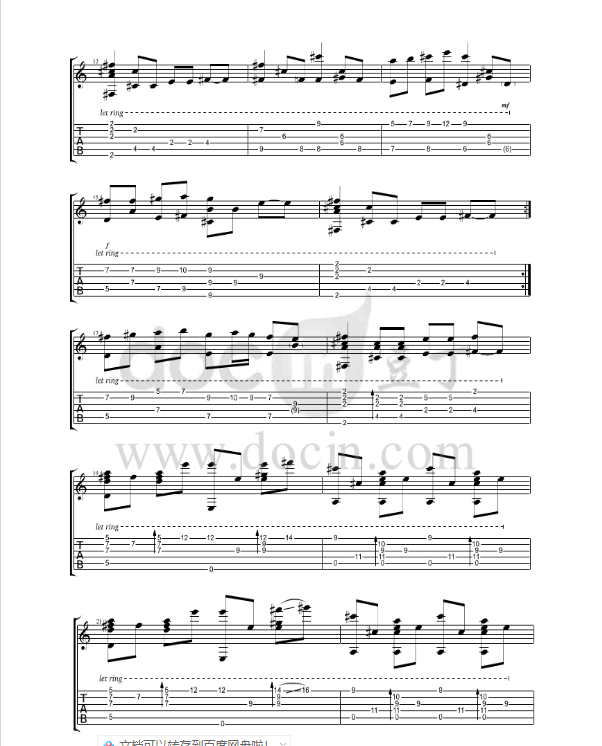 欢沁吉他指弹谱第(2)页
