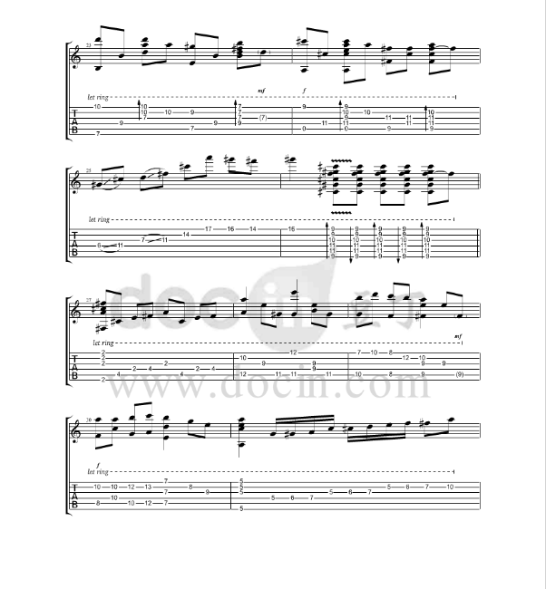 欢沁吉他指弹谱第(3)页