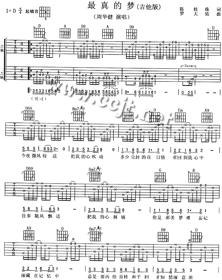 最真的梦吉他谱第(1)页