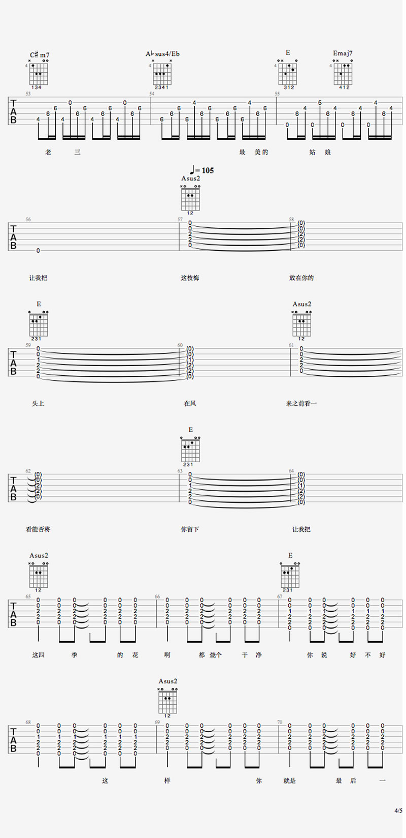 猪老三吉他谱第(4)页