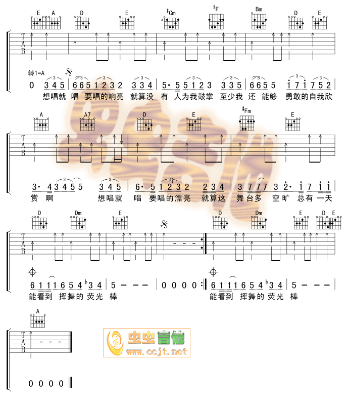 想唱就唱吉他谱第(2)页