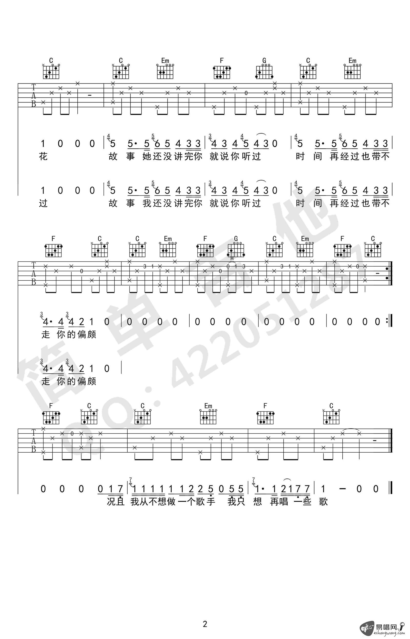 碌碌吉他谱第(2)页