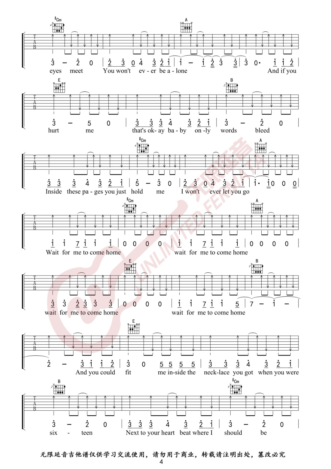 photograph吉他谱第(4)页