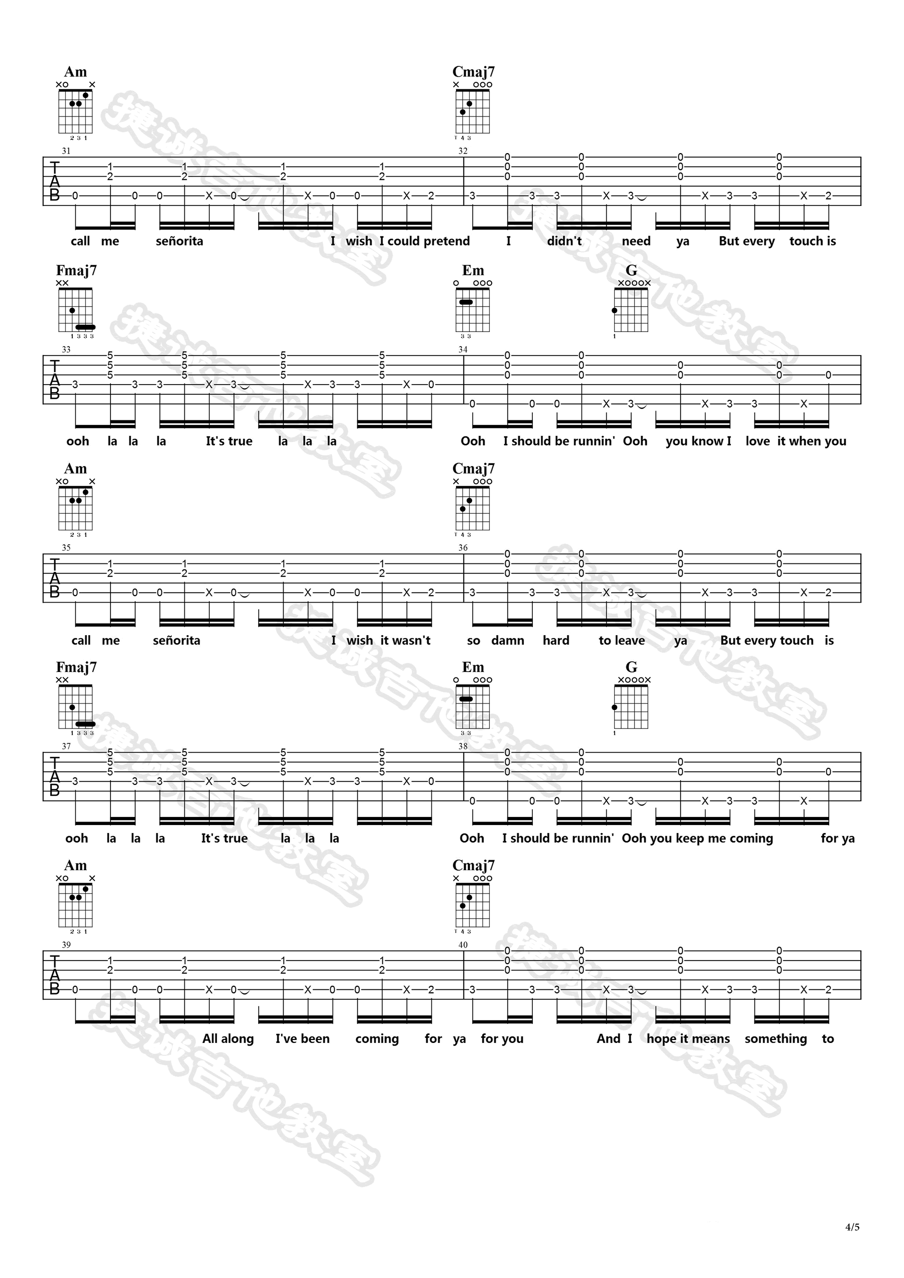 Senorita吉他谱第(4)页