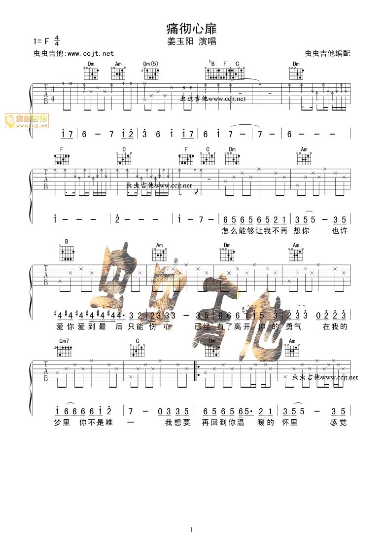 痛彻心扉吉他谱第(1)页