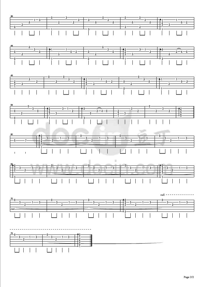 夏影吉他指弹谱第(2)页
