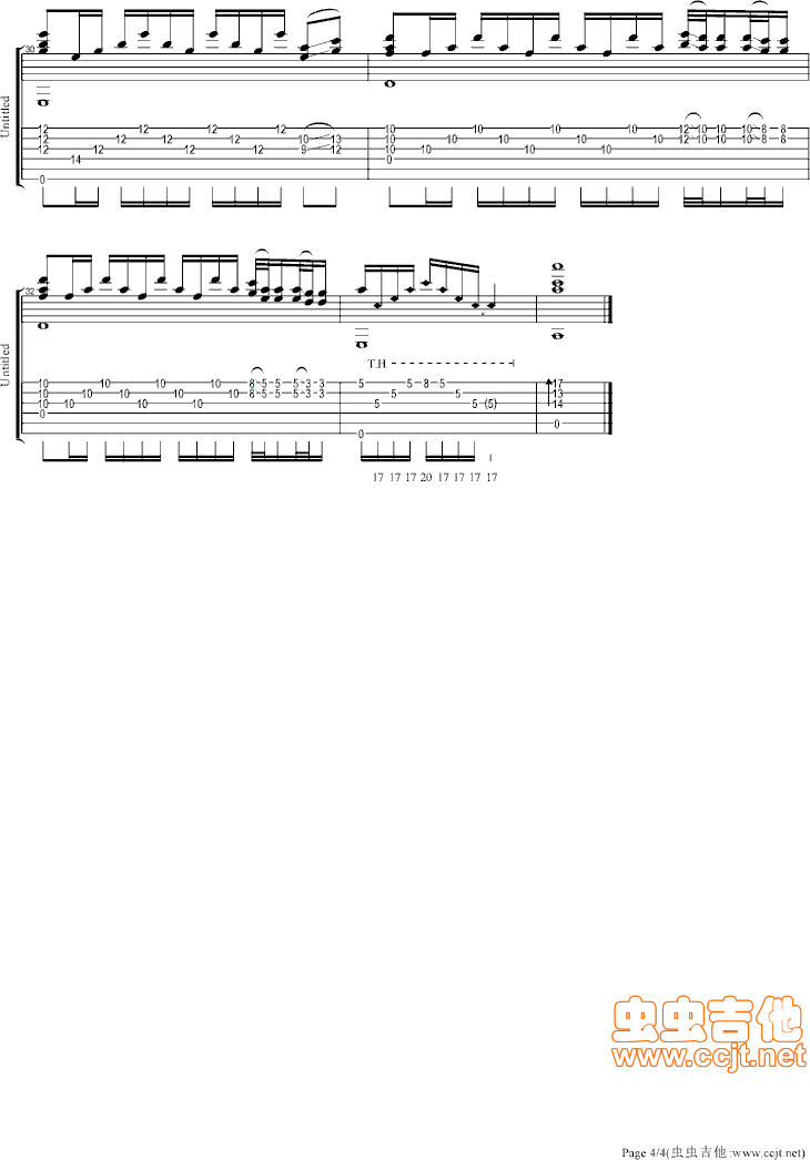 苦恋吉他指弹谱第(4)页