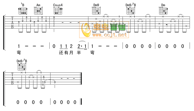 月半湾吉他谱第(3)页