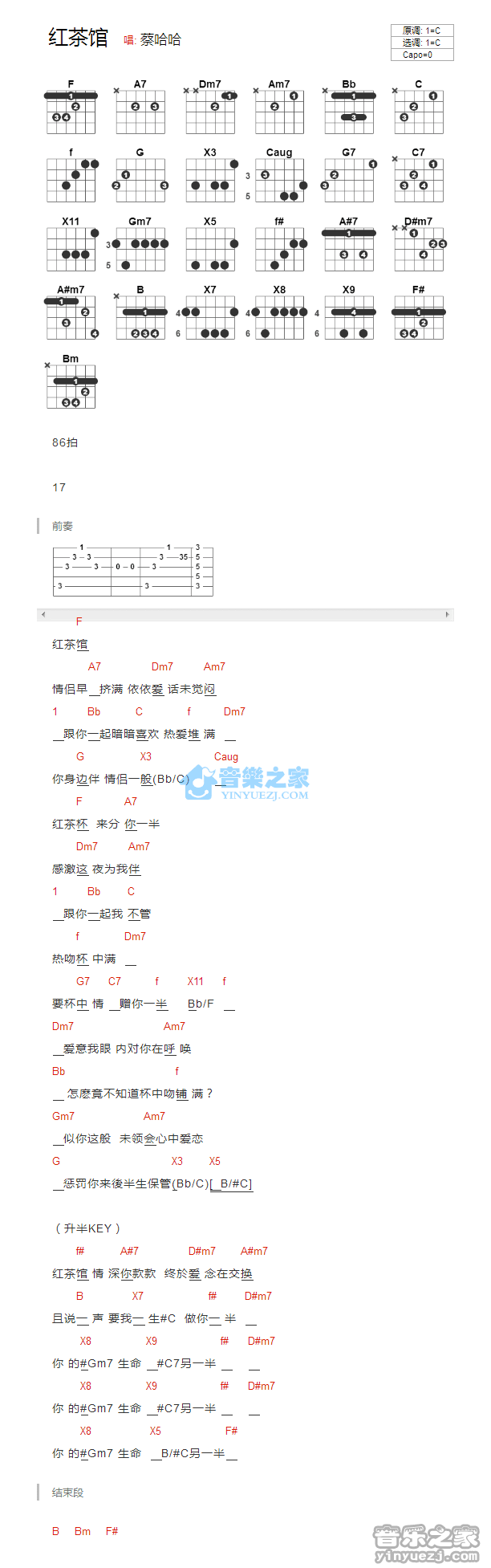 红茶馆吉他谱