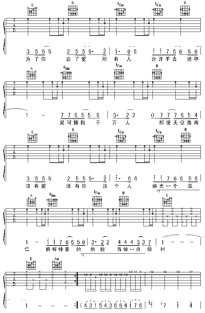 爱后余生吉他谱第(2)页