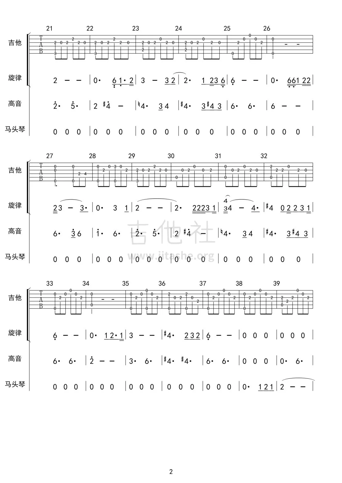 海然海然吉他谱第(2)页