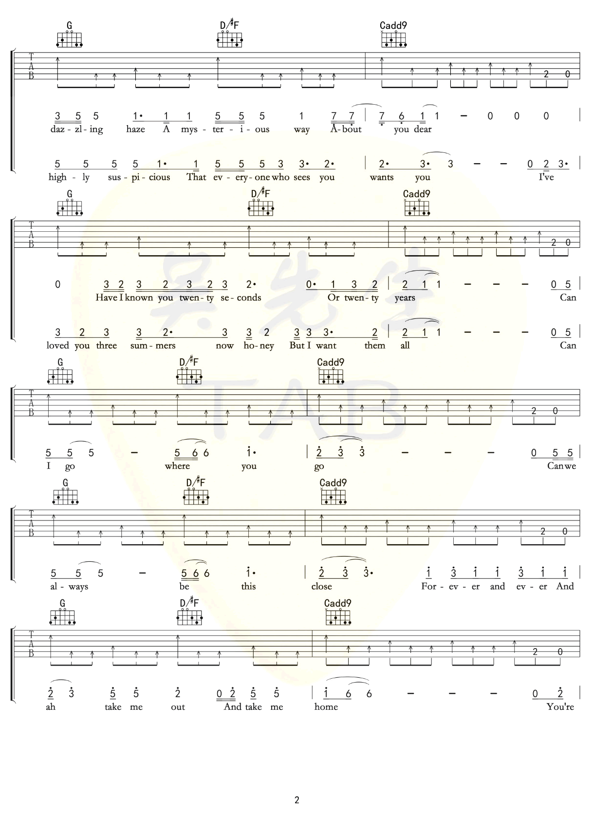 lover吉他谱G调第(2)页