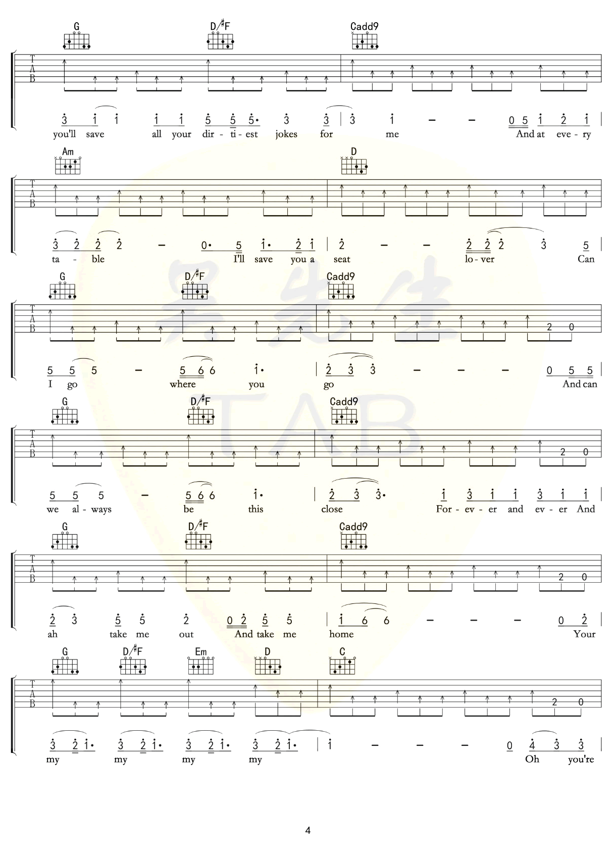 lover吉他谱G调第(4)页
