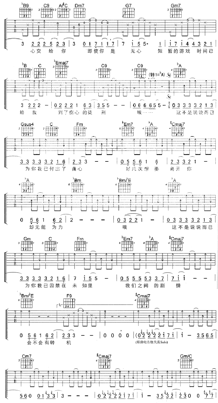 转机吉他谱第(2)页